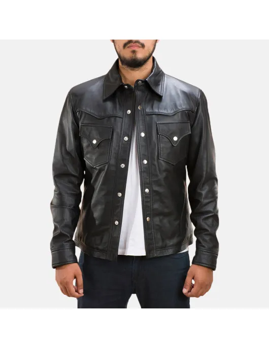 Ranchson Black Leather Shirt