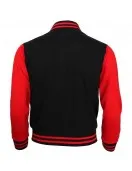 Red and Black Letterman Bomber Varsity Jacket