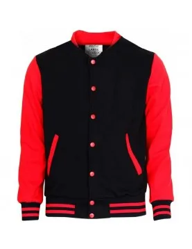 Red and Black Letterman Bomber Varsity Jacket