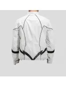 Roboguy White Biker Leather Jacket Roboguy White Biker Leather Jacket