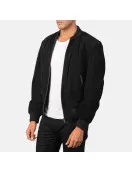 Shane Black Suede Bomber Jacket