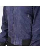 Shane Blue Suede Bomber Jacket Shane Blue Suede Bomber Jacket