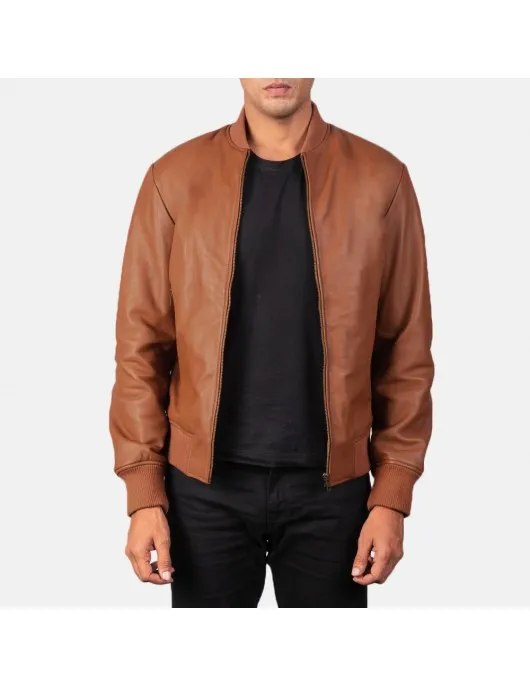 Shane Brown Leather Bomber Jacket Shane Brown Leather Bomber Jacket