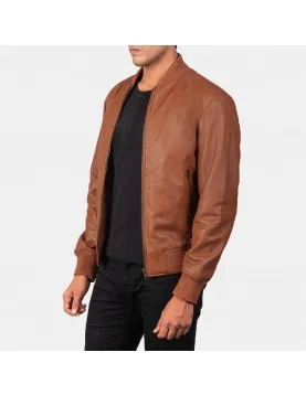 Shane Brown Leather Bomber Jacket