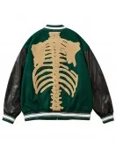 Skeleton Furry Bone Baseball Varsity Jacket