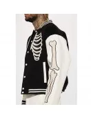 Skeleton Varsity Wool & Leather Jacket