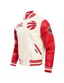 Toronto Raptors Retro Classic Off White Wool Varsity Jacket Toronto Raptors Retro Classic Off White Wool Varsity Jacket
