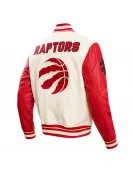 Toronto Raptors Retro Classic Off White Wool Varsity Jacket Toronto Raptors Retro Classic Off White Wool Varsity Jacket