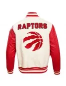 Toronto Raptors Retro Classic Off White Wool Varsity Jacket Toronto Raptors Retro Classic Off White Wool Varsity Jacket