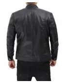 Trento Mens Black Fitted Quilted Leather Jacket