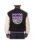 Varsity Sacramento Kings Domestic Black and White Jacket
