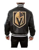 Vegas Golden Knights Varsity Black Leather Jacket
