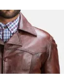 Vincent Alley Brown Leather Jacket Vincent Alley Brown Leather Jacket