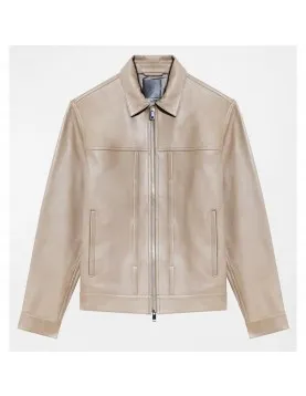 With Love Season 2 Desmond Chiam Beige Leather Jacket