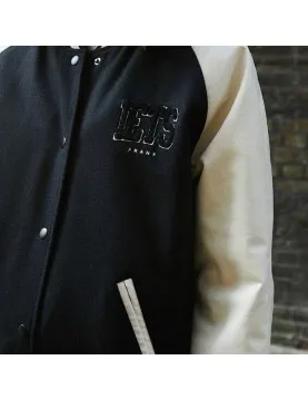 Women's White and Black Iets Frans Bomber Jacket