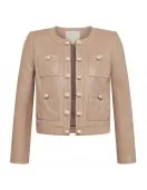 Women’s Jayde Collarless Black Leather Jacket