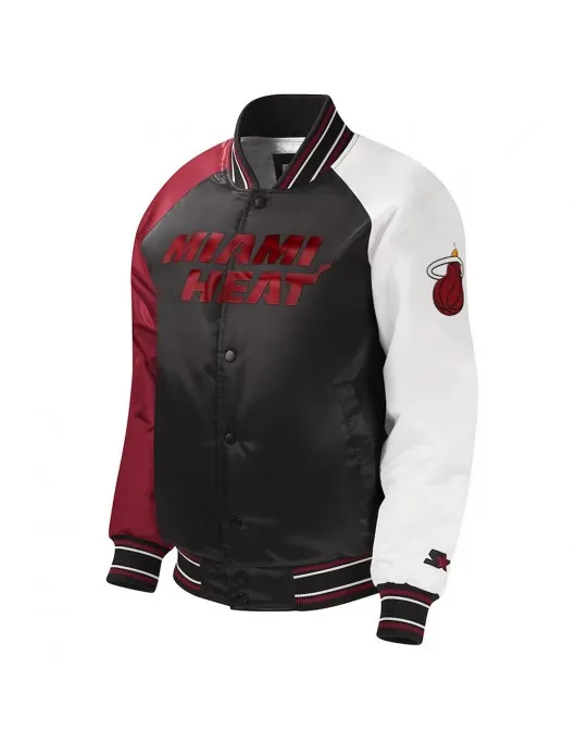 Youth Miami Heat Black Satin Jacket Youth Miami Heat Black Satin Jacket