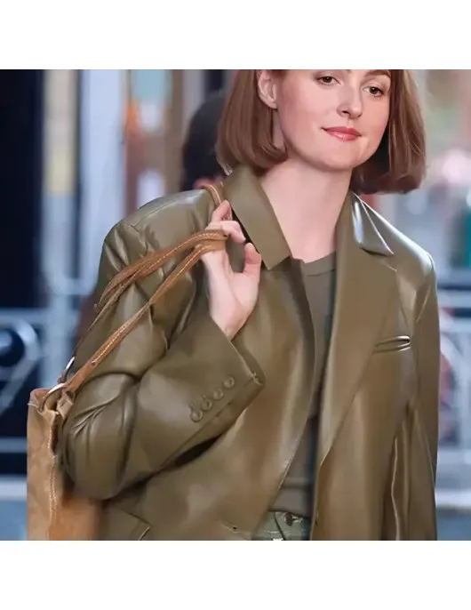 A Different Man Renate Reinsve Green Leather Blazer