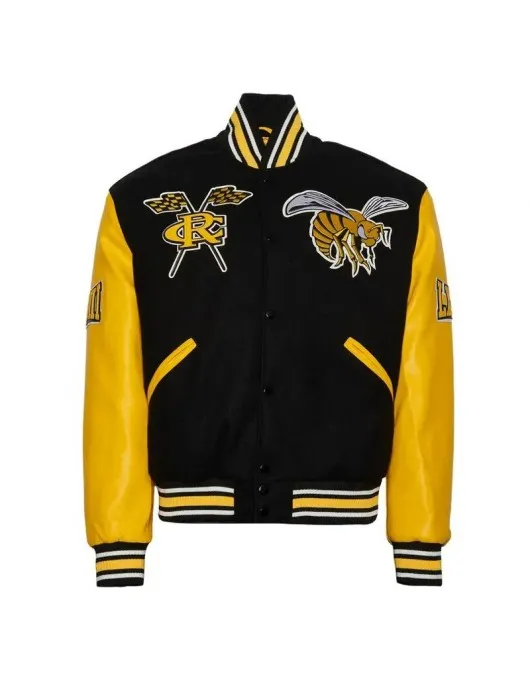 Alabama State University Black and Gold Varsity Jacket - Unisex Wool & Leather Alabama State University Black and Gold Varsity Jacket - Unisex Wool & Leather