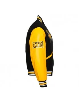 Alabama State University Black and Gold Varsity Jacket - Unisex Wool &amp; Leather