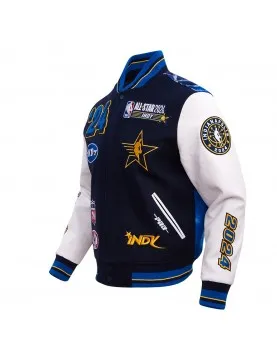 All Star Game 2024 Men's Wool Varsity Jacket Midnight Navy Royal