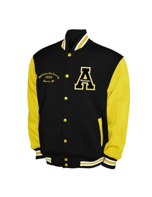 Appalachian State Mountaineers Fleece Black and Gold Varsity Jacket