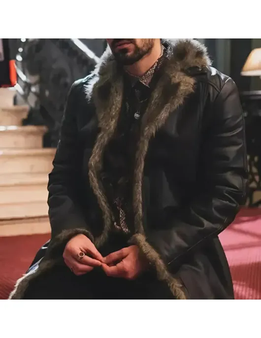 April X Tourialay Akbari Black Leather Coat