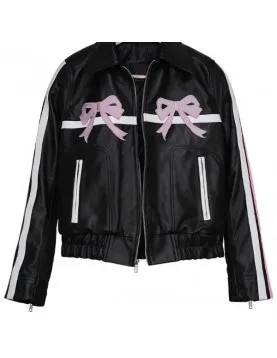 Arcana Archive Bow Black Leather Jacket