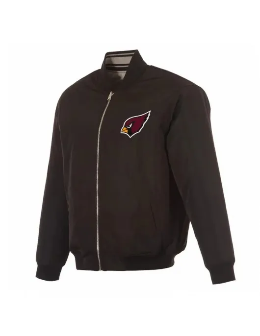 Arizona Cardinals Black/Gray Full-Zip Reversible Flight Jacket