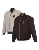 Arizona Cardinals Black/Gray Full-Zip Reversible Flight Jacket