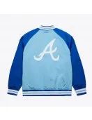 Atlanta Braves Vintage Logo Double Clutch Blue Satin Jacket Atlanta Braves Vintage Logo Double Clutch Blue Satin Jacket