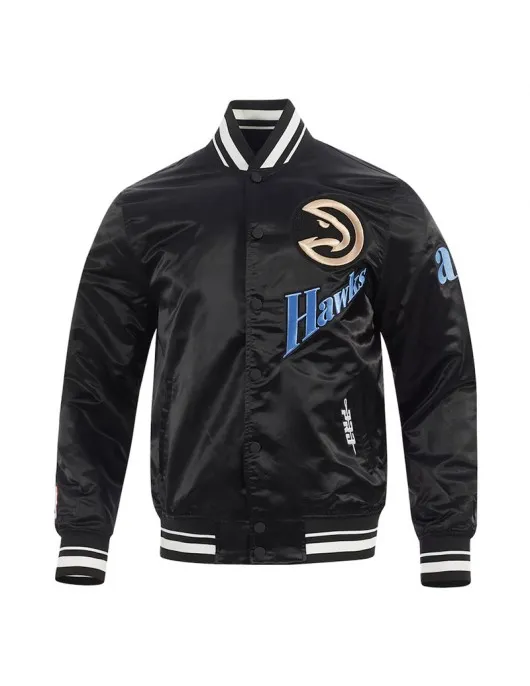 Atlanta Hawks 2024/25 City Edition Chenille Black Satin Jacket