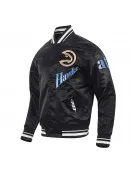 Atlanta Hawks 2024/25 City Edition Chenille Black Satin Jacket