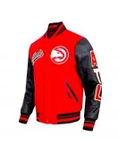 Atlanta Hawks Script Tail Classic Rib Varsity Jacket
