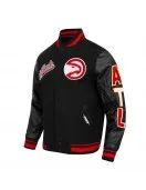 Atlanta Hawks Script Tail Classic Rib Varsity Jacket