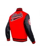Atlanta Hawks Script Tail Classic Rib Varsity Jacket
