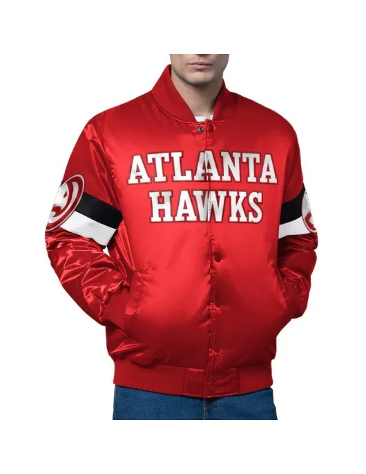 Atlanta Hawks Triple Option Varsity Satin Jacket