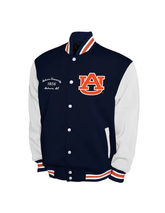 Auburn Tigers Fleece Navy and White Varsity Jacket