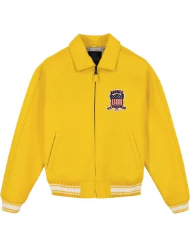 Avirex Icon Yellow Bomber Leather  Jacket