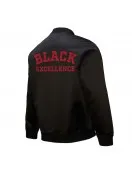 Black San Francisco 49ers Excellence Full-Zip Satin Jacket