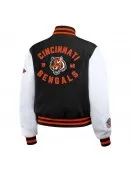 Black/White Cincinnati Bengals Varsity Full-Zip Jacket