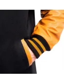 Black Wool Body & Old Gold Sleeves Letterman Coat Black Wool Body & Old Gold Sleeves Letterman Coat