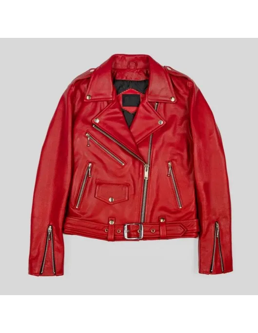Blood Red Commando Leather Jacket