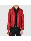 Blood Red Commando Leather Jacket