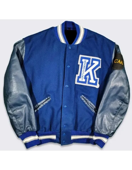 Blue California Golden Bears Varsity Wool/Leather Jacket