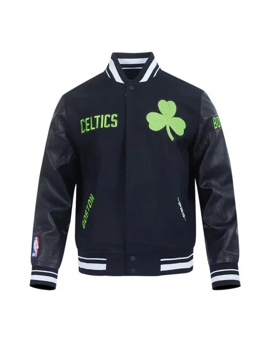 Boston Celtics 2024/25 City Edition Chenille Black Varsity Jacket