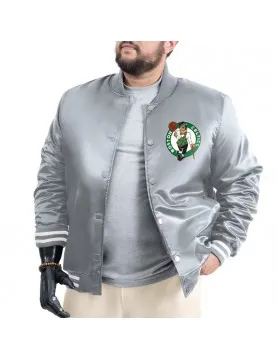Boston Celtics Adaptive Bold Logo Varsity Satin Jacket