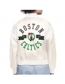 Boston Celtics Printed Logo Varsity Satin Jacket
