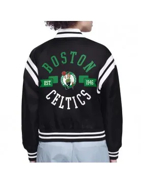 Boston Celtics Printed Logo Varsity Satin Jacket