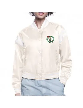 Boston Celtics Printed Logo Varsity Satin Jacket